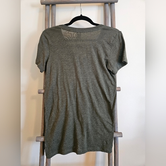 VS PINK Olive Green V-Neck T-Shirt - Picture 6 of 6